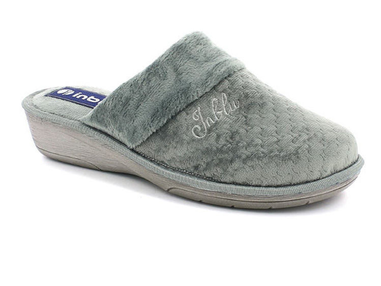 Picture of Embroidered slippers with eco fur detail - dc23