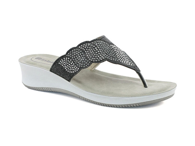 Picture of Low wedge flip flops with rhinestone - se01