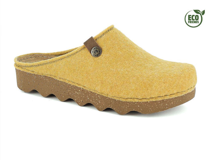 Picture of Ecofriends slippers with leather footbed - dk08