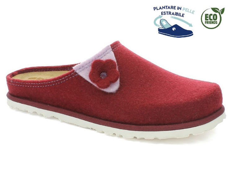 Picture of Ecofriends slippers made with recycled felt with matching flower - cs32