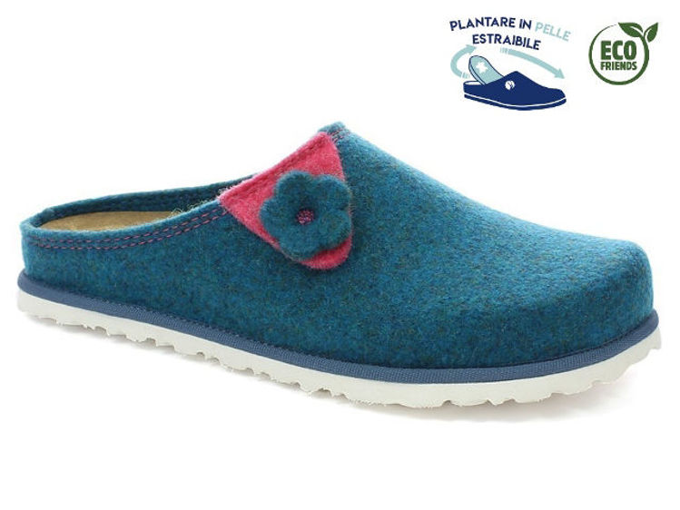 Picture of Ecofriends slippers made with recycled felt with matching flower - cs32