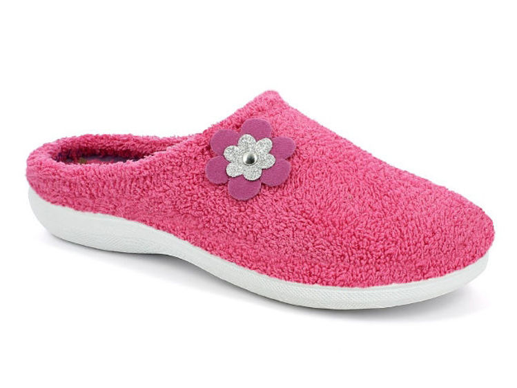 Picture of Terrycloth slippers with floral decoration - bs45