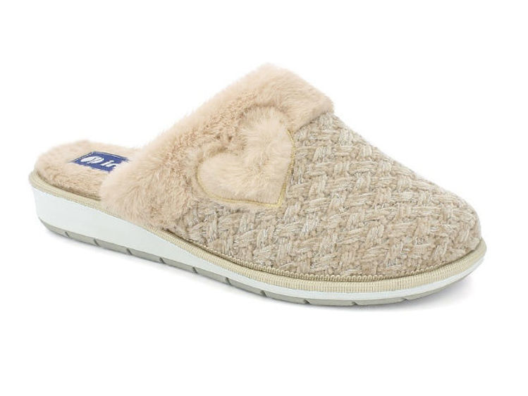 Picture of Eco fur slippers with heart - lb90