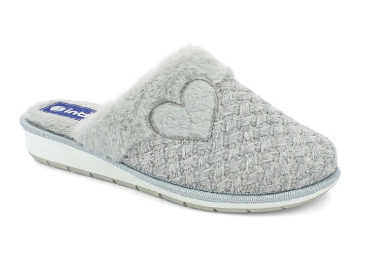 Picture of Eco fur slippers with heart - lb90