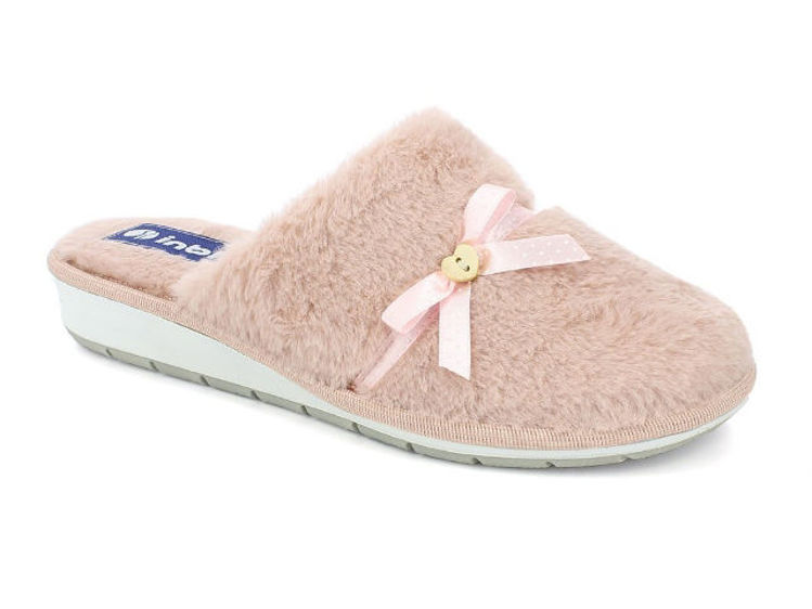 Picture of Eco fur slippers with lace bow - lb91
