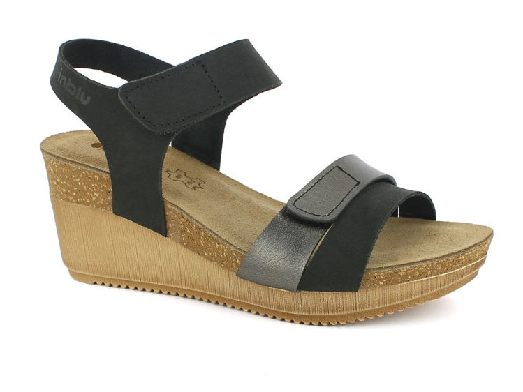 Picture of Leather wedge sandals with strap - en26