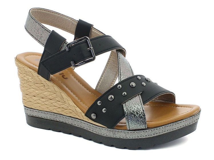 Picture of Rock wedge sandals with round snaps - fg18