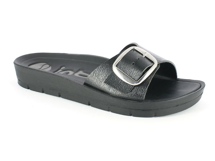 ciabatte mare maxi fibbia fascia effetto pelle colore nero | | INBLU Shop  Ufficiale