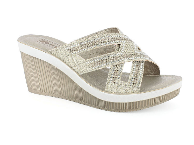 Picture of Wedge sandals with jewel decoration - as29