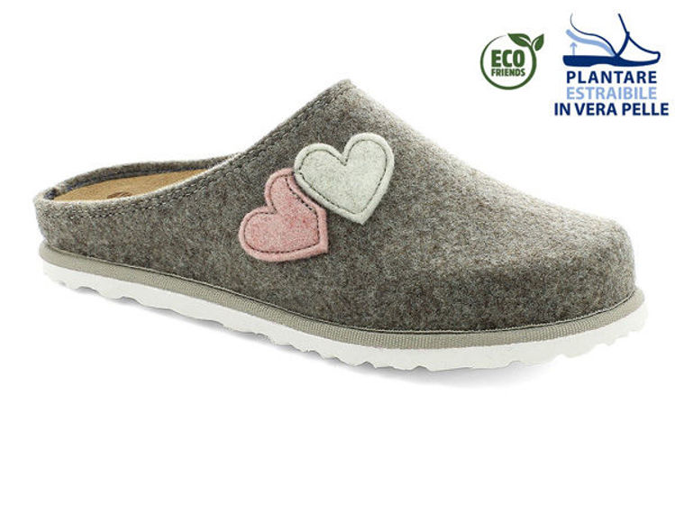 Picture of Ecofriends felt slippers with felted hearts - cs35