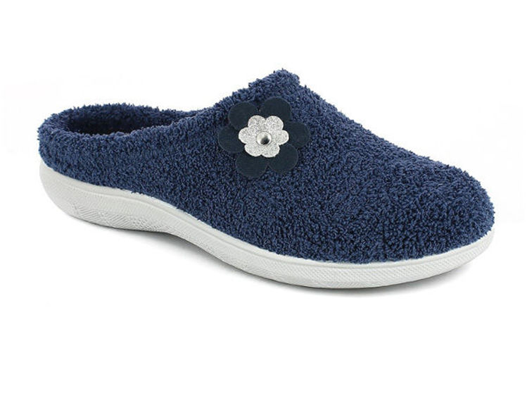 Picture of Terrycloth slippers with floral decoration - bs45
