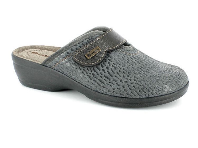 Inblu Pantofole Donna Con Fiori, Strappo Regolabile, Plantare In Vera Pelle Imbottito, Zeppa 4,5 Cm – Comode E Alla Moda