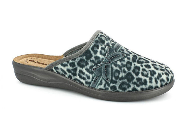 Picture of Leopard print slippers with little bow - cf38