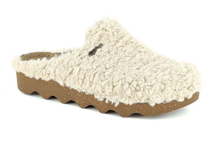 Picture of Eco-fur slipper with leather footbed - dk10