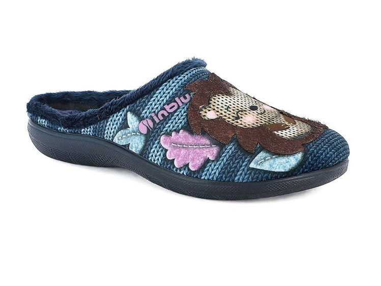 Picture of Striped slippers with sweet hedgehog - ec94