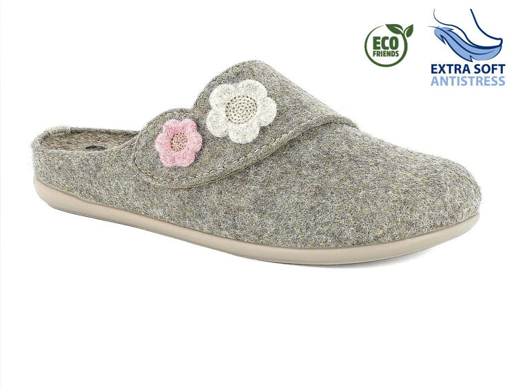 Picture of Ecofiends slippers with flowers and tear - gf22