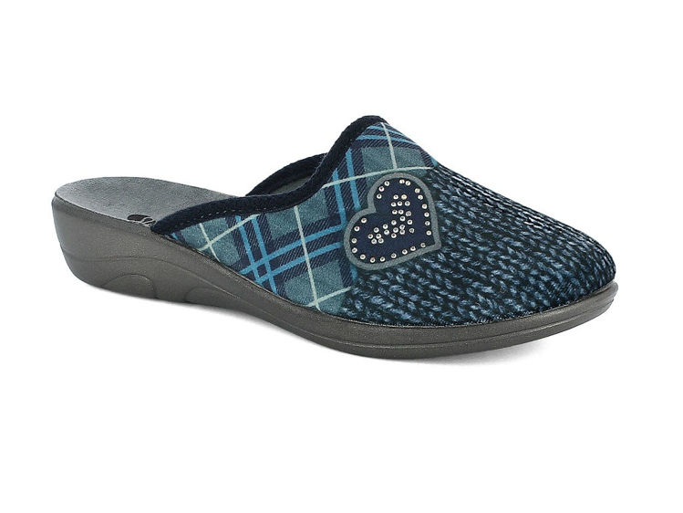Picture of Tartan and heart slippers with glitter - 5d29