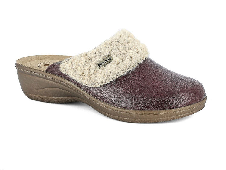 Picture of Slippers edged with faux fur  - ly71