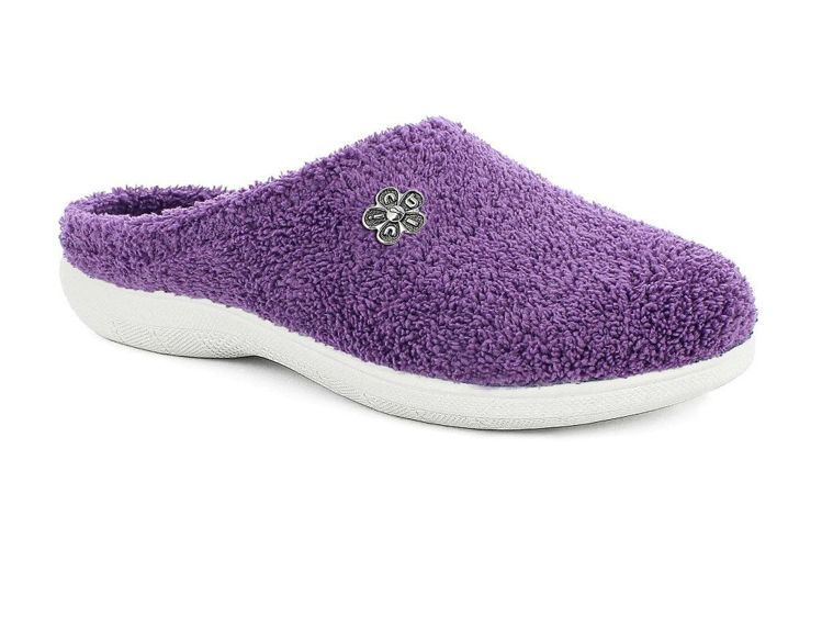 Picture of Terrycloth slippers with floral decoration - bs47