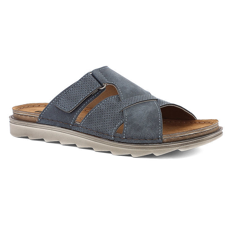 Picture of Men's slippers with crossed band and strip -  BU11