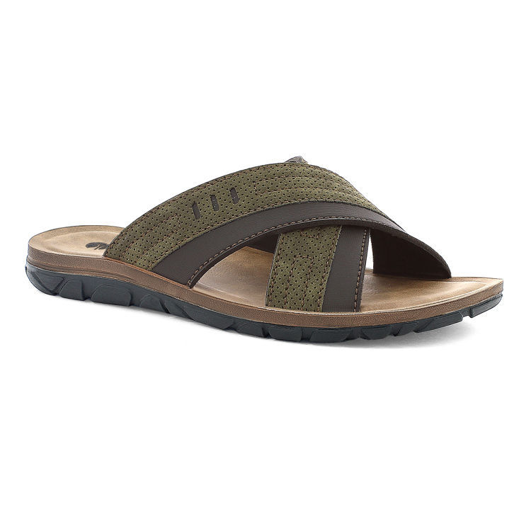 Picture of Men's slipper with two-tone crossed band -  VT03