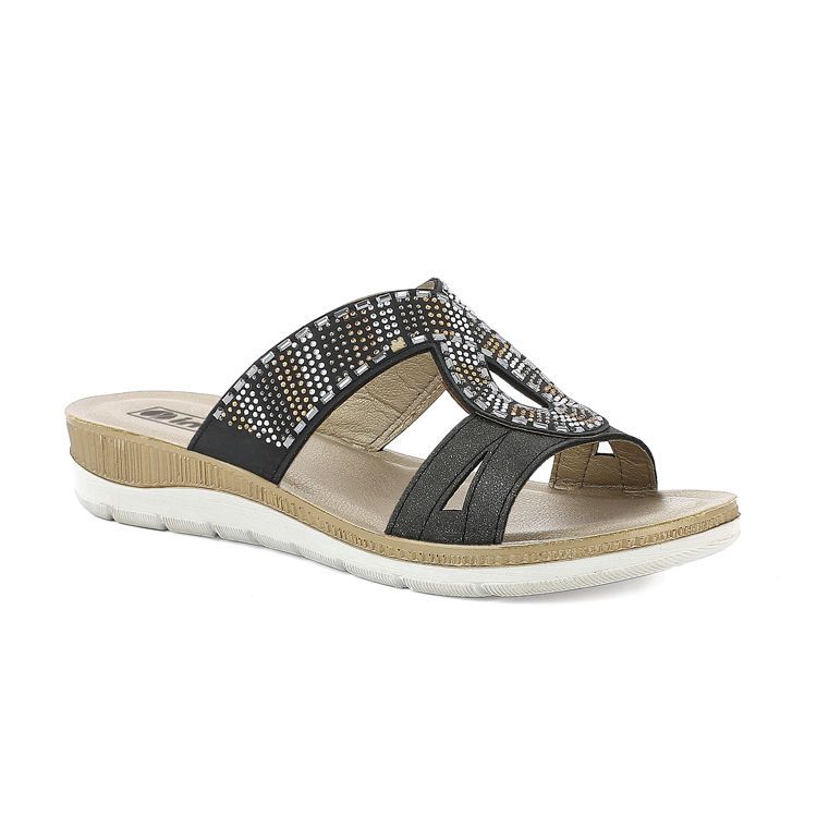 Picture of Slippers with crisscross pattern and rhinestones - bv42