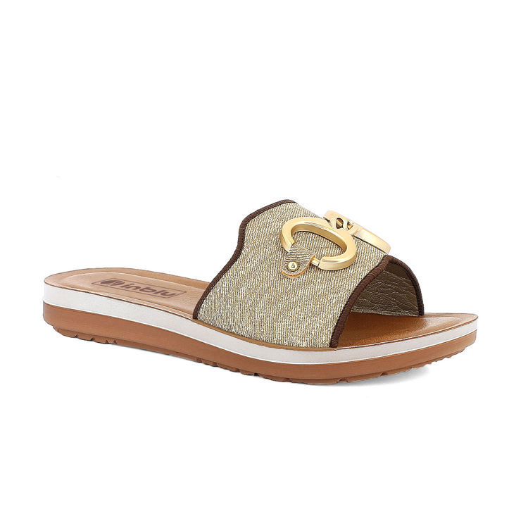 Picture of Slippers sewn edge and gold chain - zo09