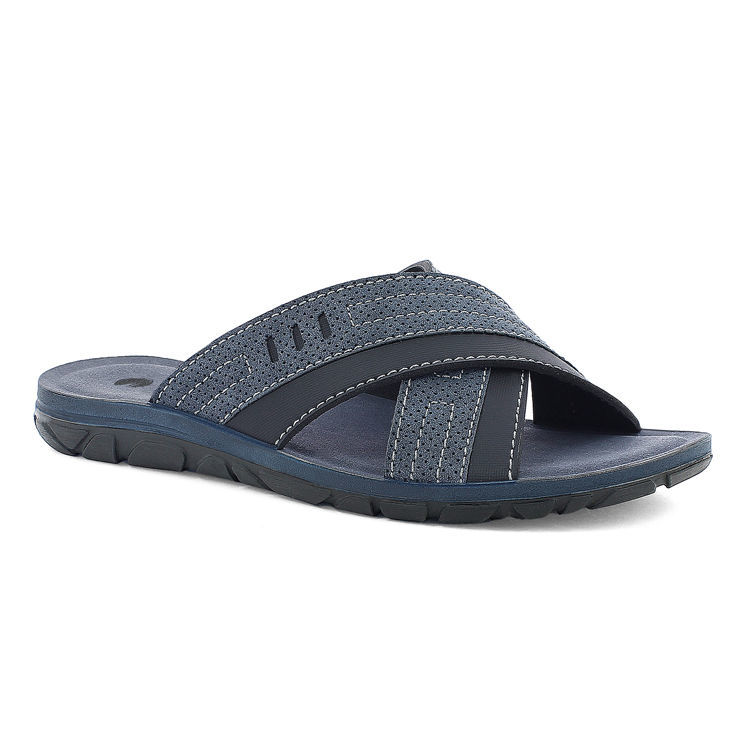 Picture of Two-tone cross-banded men's slipper - vt03