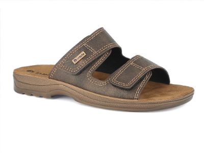 inblu Infradito Uomo in Ecopelle con Fascia Alta in Tessuto e Plantare Imbottito, dal 39 al 46, Grigio, EU