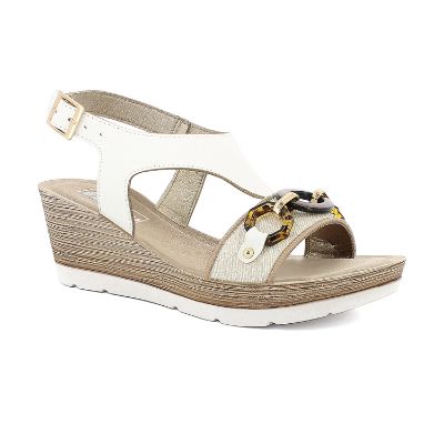 Inblu Sandali Donna A Zeppa Con Cinturino Regolabile, Plantare In Vera Pelle Imbottito, Altezza 5,5 Cm, Plateau 2 Cm, Ecopelle - 4