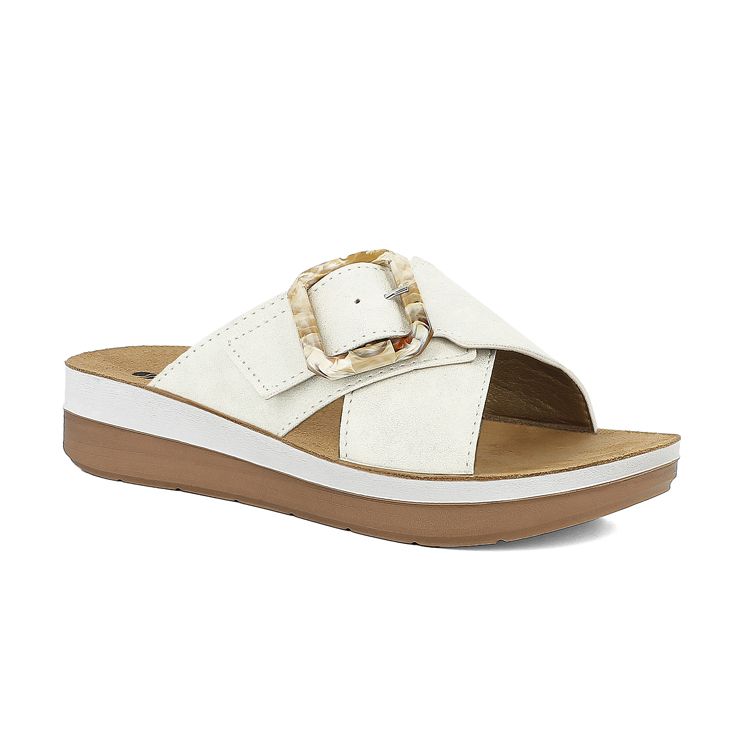 Picture of Colorful cross-band and buckle slippers - ft20