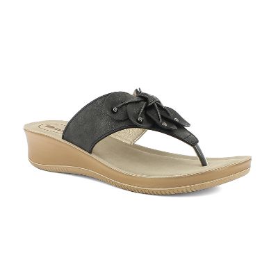 Tongs Femme Inblu - Semelle Anatomique Rembourrée - Similicuir - Talon 2,5 Cm - Confort Piscine Et Ville