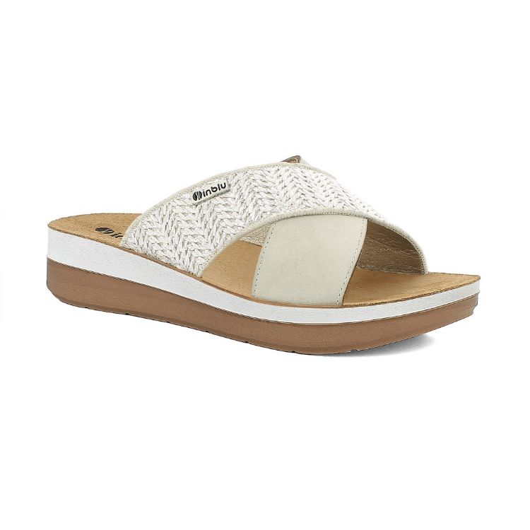 Immagine di CIABATTE FASCE INCROCIATE RAFIA METALLIZZATA - FT27