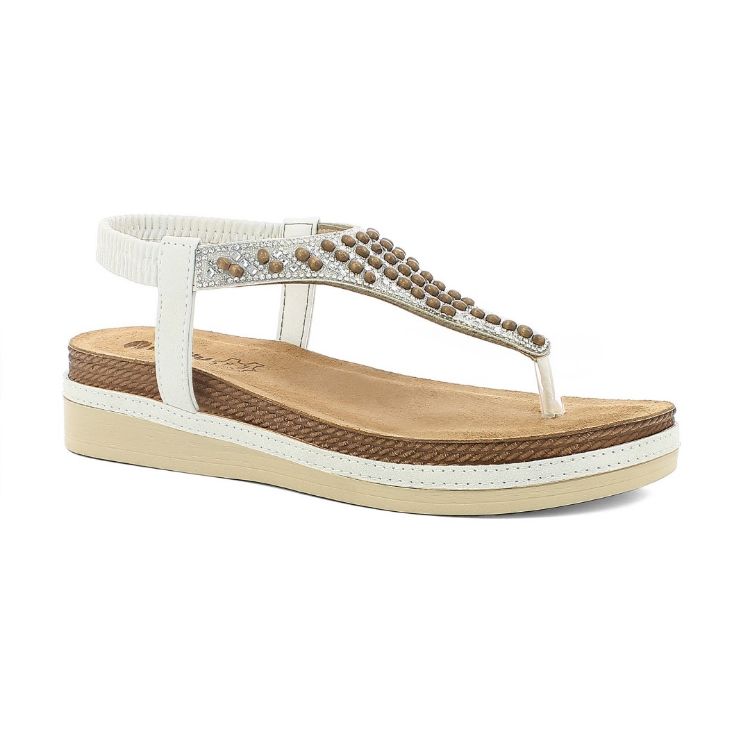 Picture of Thong sandals with elastic and beads - mf12