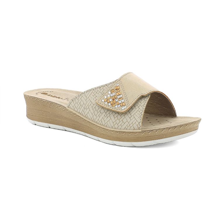 Immagine di CIABATTE REGOLAZIONE A STRAPPO CON STRASS - FC64