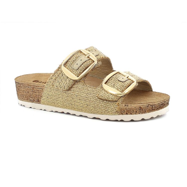 Immagine di CIABATTE RAFIA METALLIZZATA DOPPIA FASCIA - NM43