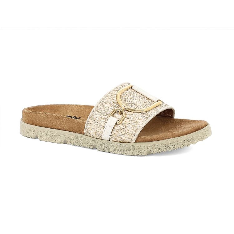 Picture of Slippers with raffia and gold accessory - nr09