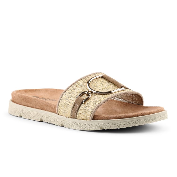 Image de Mules avec raphia et accessoire doré - nr09
