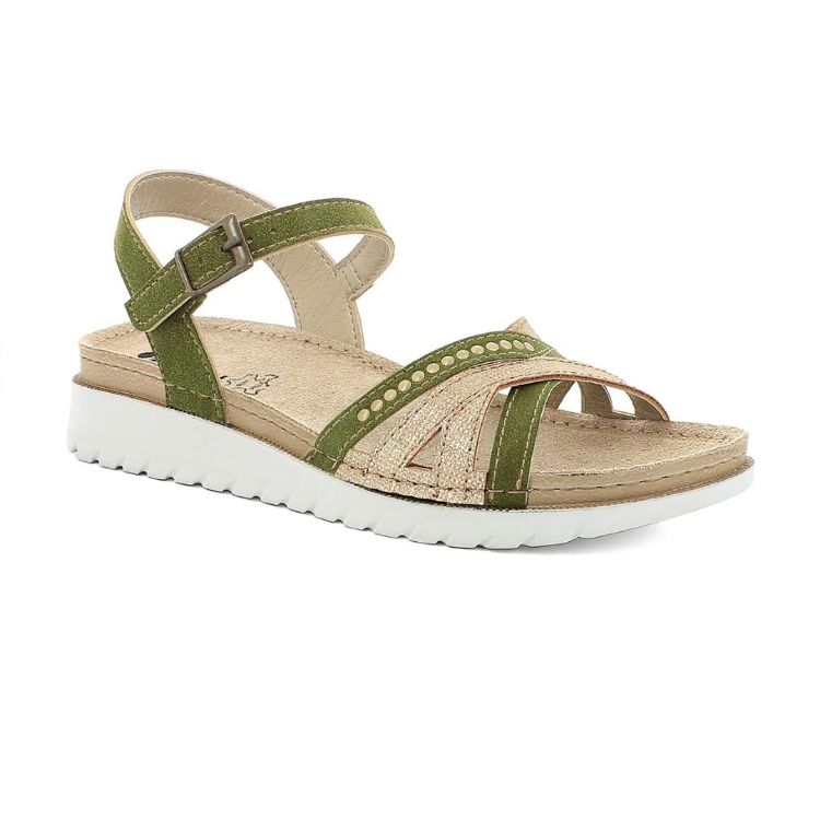 Picture of Two-tone stitched effect sandals with rhinestones - cn54