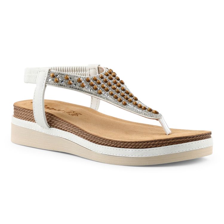 Picture of Thong sandals with elastic and beads - mf12