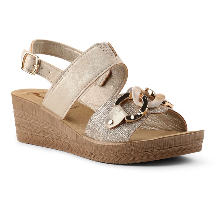 Picture of Two-tone chain wedge sandals - go17