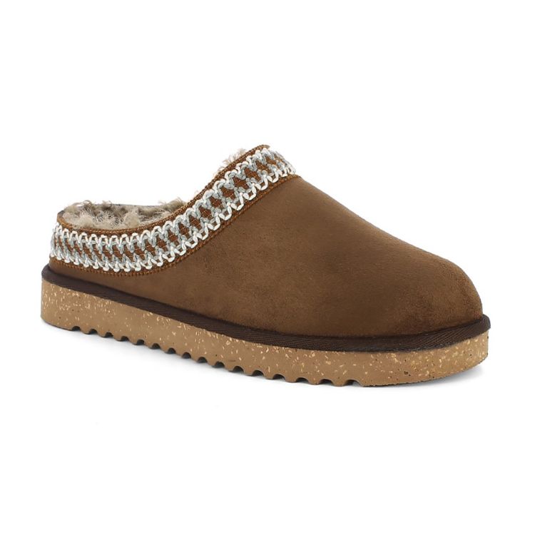 Image de Chaussons en fausse fourrure et bordure brodée - ey30