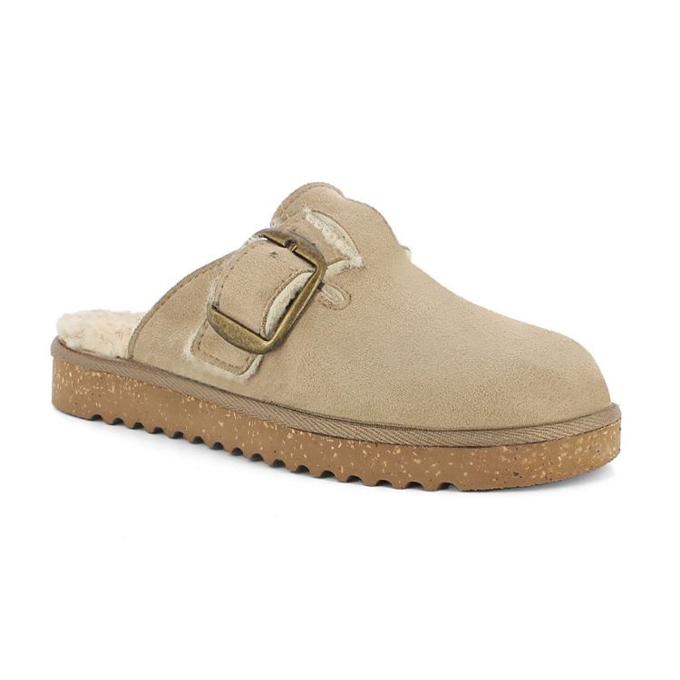 Picture of Buckle and faux fur slippers - ey35
