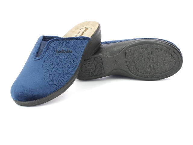 inblu - Ciabatte da casa con fascia a strappo, Donna, argento, 35