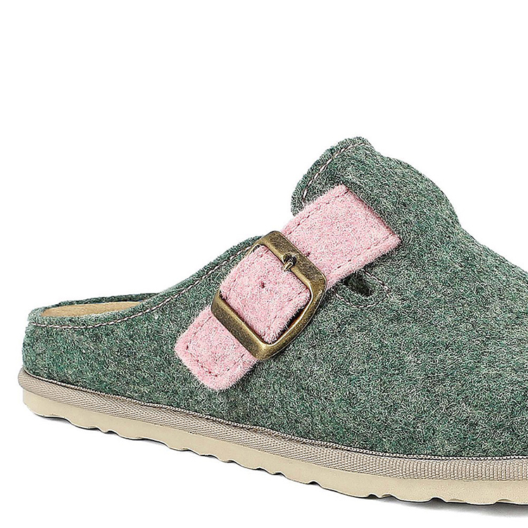 Inblu Pantofole Ecofriends In Feltro Con Applicazione A Fiore – Suola Da Materiali Recuperati (Fucsia, Taglia 39)