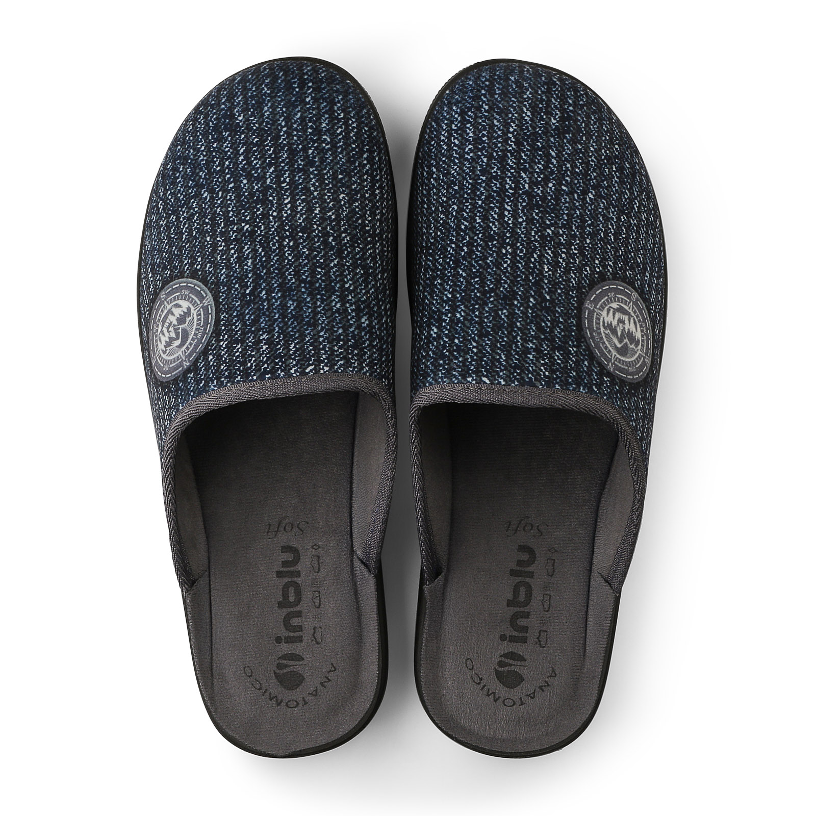 Pantofole Uomo Inblu, Modello Classico Invernale, Morbido Sottopiede Imbottito, Suola Leggermente Rialzata, Taglie Disponibili