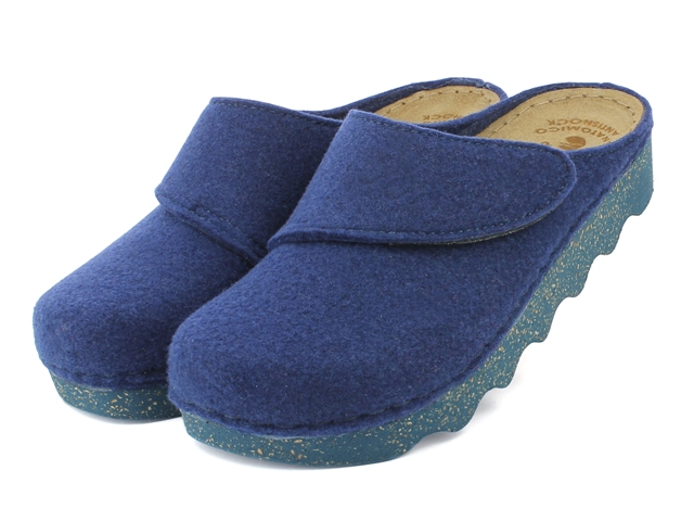 Inblu Pantofole Donna Con Plantare In Pelle E Zeppa 5 Cm - Calde E Comode Con Chiusura A Strappo