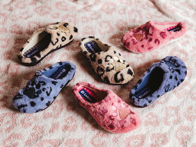 Donna Con Zampina Leopardata Calde E Morbide Inblu Pantofole