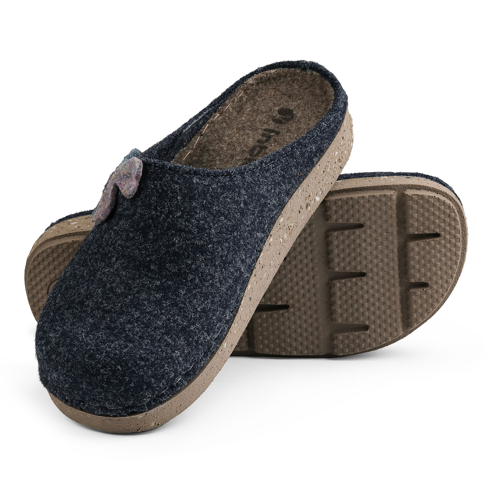 Inblu Pantofole Ecofriends In Feltro Con Applicazione A Fiore – Suola Da Materiali Recuperati (Fucsia, Taglia 39)