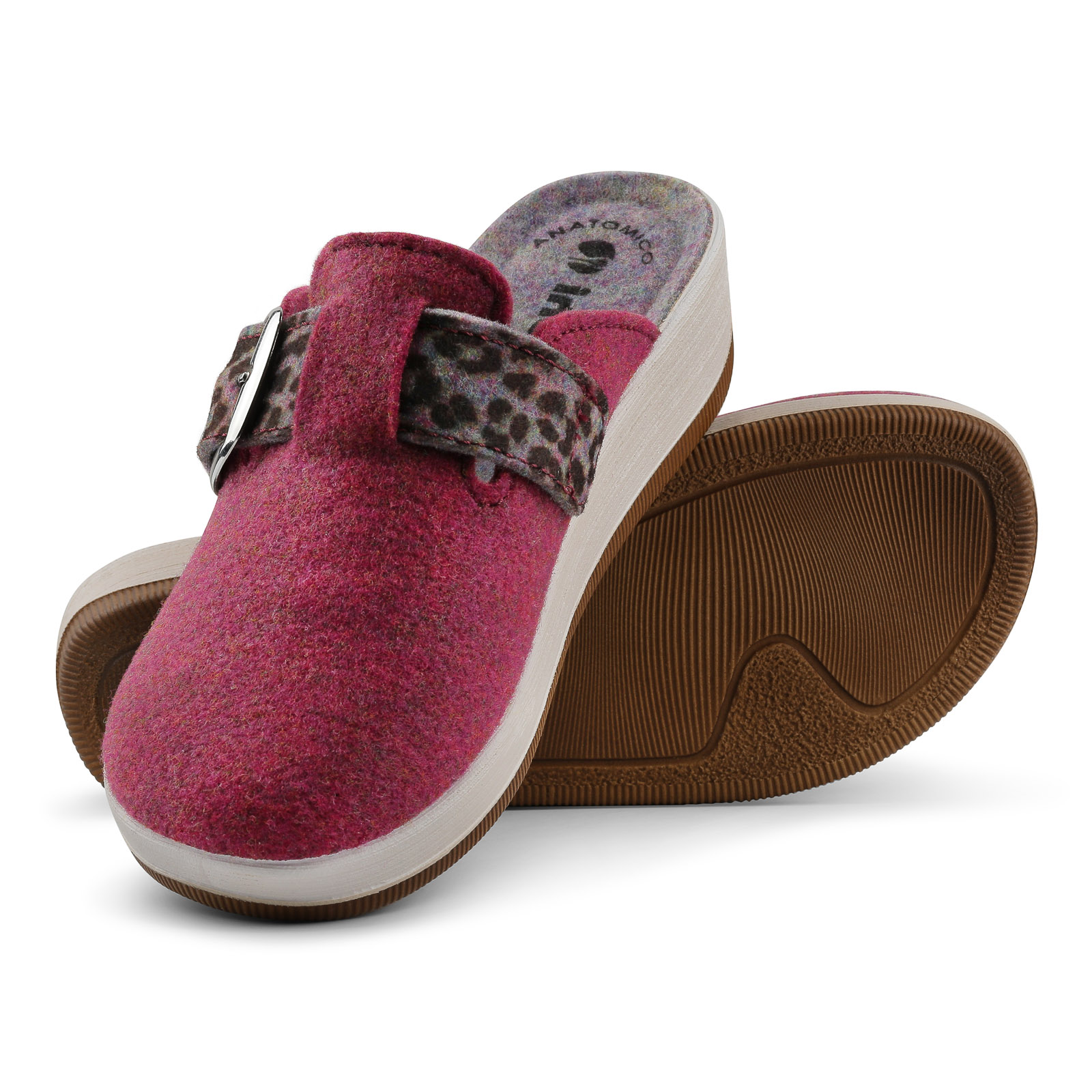 Inblu Pantofole Donna Con Zeppa E Interno In Ecopelo - Calde E Morbide, Suola Antiscivolo, Leopardate, Taglie 35-41